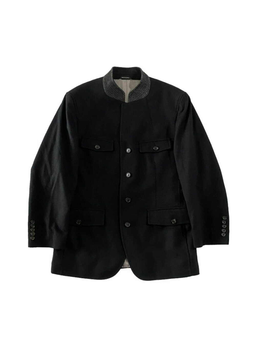 HUGO BOSS Black Label Madrid Stand Collar Military Jacket Mens 44R Black Cashmer